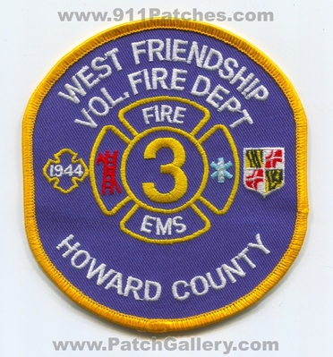 West Friendship Volunteer Fire Department 3 Howard County Patch (Maryland)
Scan By: PatchGallery.com
Keywords: vol. dept. ems co. 1944