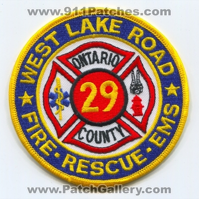 West Lake Road Fire Rescue Department 29 Patch (New York)
Scan By: PatchGallery.com
Keywords: dept. ems ontario county co.