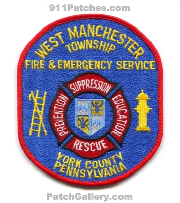 West Manchester Township Fire and Emergency Service York County Patch (Pennsylvania)
Scan By: PatchGallery.com
Keywords: twp. & co. suppression rescue prevention education