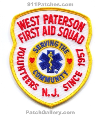 West Paterson First Aid Squad EMS Patch (New Jersey)
Scan By: PatchGallery.com
In Memory of Bernie Shaffer
Keywords: ambulance volunteers since 1957 serving the community
