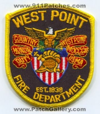 West Point Fire Department (New York)
Scan By: PatchGallery.com
Keywords: dept. country honor duty mocccii usma u.s. united states military academy