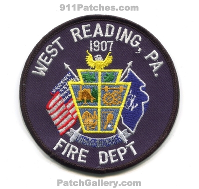 West Reading Fire Department Patch (Pennsylvania)
Scan By: PatchGallery.com
Keywords: dept. pa. 1907