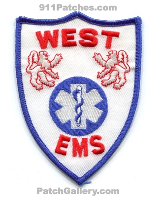 West Emergency Medical Services EMS Patch (Texas)
Scan By: PatchGallery.com
Keywords: ambulance emt paramedic