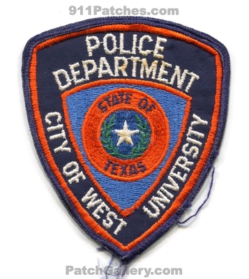 West University Police Department Patch (Texas)
Scan By: PatchGallery.com
Keywords: city of dept.