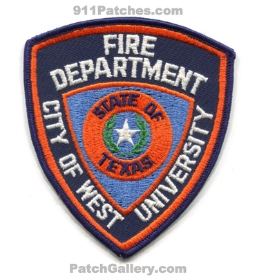 West University Fire Department Patch (Texas)
Scan By: PatchGallery.com
Keywords: city of dept.