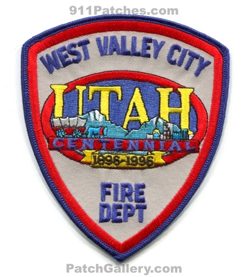 West Valley City Fire Department Centennial 100 Years Patch (Utah)
Scan By: PatchGallery.com
Keywords: dept. 1896-1996