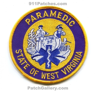 West Virginia State Paramedic EMS Patch (West Virginia)
Scan By: PatchGallery.com
Keywords: ambulance