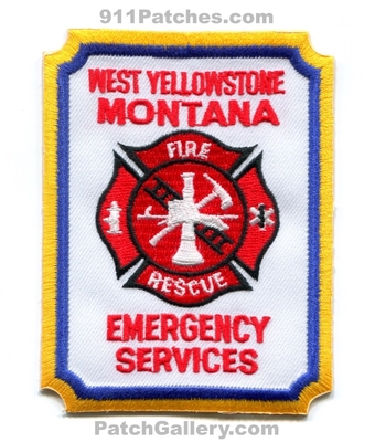 West Yellowstone Fire Rescue Department Emergency Services ES Patch (Montana)
Scan By: PatchGallery.com
Keywords: dept.