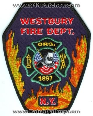 Westbury Fire Dept Patch (New York)
[b]Scan From: Our Collection[/b]
Keywords: department