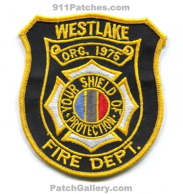 Westlake Fire Department Patch (Texas)
Scan By: PatchGallery.com
Keywords: dept. org. 1975 your shield of protection