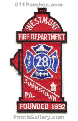 Westmont Fire Department 28 Johnstown Patch (Pennsylvania)
Scan By: PatchGallery.com
Keywords: dept. founded 1892