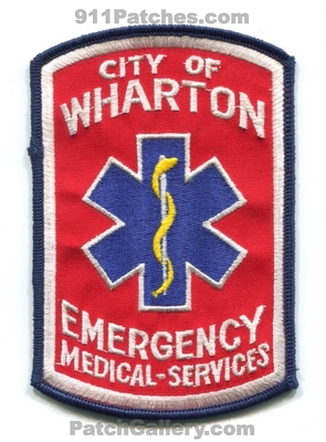 Wharton Emergency Medical Services EMS Patch (Texas)
Scan By: PatchGallery.com
Keywords: city of ambulance emt paramedic