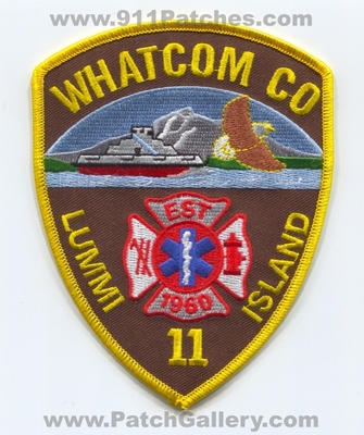 Whatcom County Fire District 11 Lummi Island Patch (Washington)
Scan By: PatchGallery.com
Keywords: Co. Dist. Number No. #11 Department Dept. Est 1960