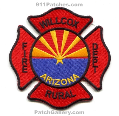 Willcox Rural Fire Department Patch (Arizona)
Scan By: PatchGallery.com
Keywords: dept.