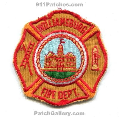 Williamsburg Fire Department Patch (Virginia)
Scan By: PatchGallery.com
Keywords: dept.