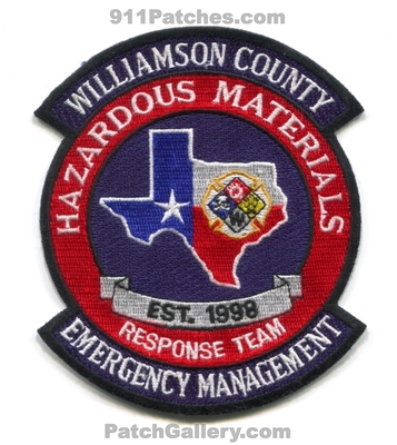 Williamson County Emergency Management Hazardous Materials Response Team Patch (Texas)
Scan By: PatchGallery.com
Keywords: co. em hazmat haz-mat hmrt est. 1998 fire