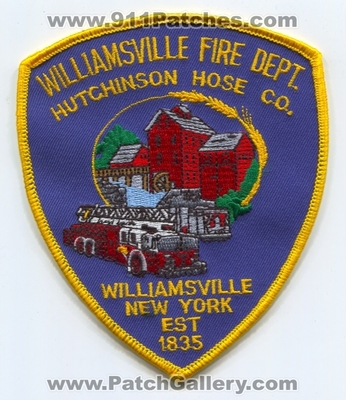 Williamsville Fire Department Hutchinson Hose Company Patch (New York)
Scan By: PatchGallery.com
Keywords: dept. co.