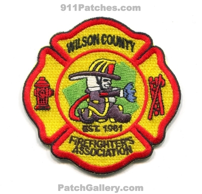 Wilson County Firefighters Association Fire Patch (UNKNOWN STATE)
Scan By: PatchGallery.com
Keywords: co. ffs assoc. assn. est. 1961