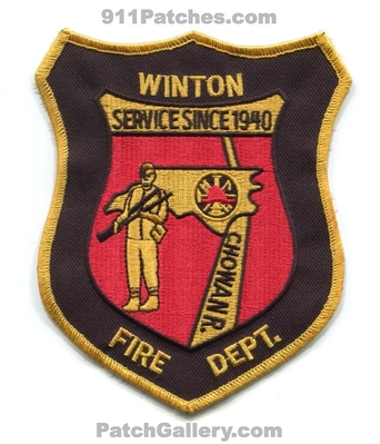 Winton Fire Department Patch (North Carolina)
Scan By: PatchGallery.com
Keywords: dept. service since 1940