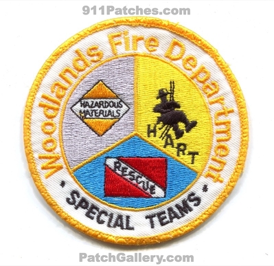 The Woodlands Fire Department Special Teams Patch (Texas)
Scan By: PatchGallery.com
Keywords: dept. hazardous materials hazmat haz-mat high angle rescue hart dive rescue scuba