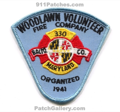 Woodlawn Volunteer Fire Company 330 Baltimore County Patch (Maryland)
Scan By: PatchGallery.com
Keywords: vol. co. department dept. balto. organized 1941