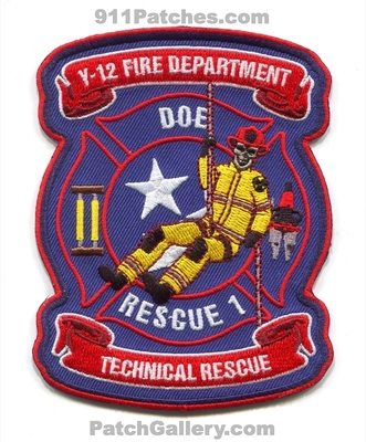 Y-12 National Security Complex Fire Department DOE Rescue 1 Technical Rescue Patch (Tennessee)
Scan By: PatchGallery.com
[b]Patch Made By: 911Patches.com[/b]
Keywords: y12 dept.