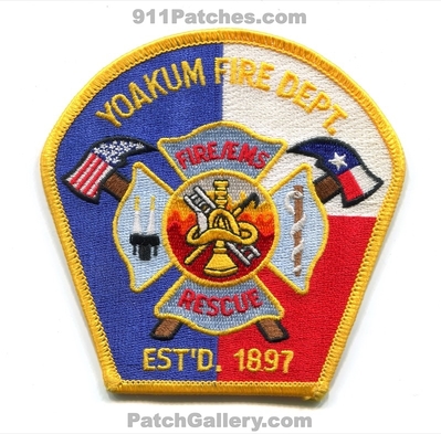 Yoakum Fire EMS Rescue Department Patch (Texas)
Scan By: PatchGallery.com
Keywords: dept. estd. 1897