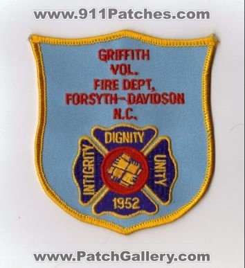 Griffith Vol Fire Dept (North Carolina)
Thanks to diveresq5 for this scan.
Keywords: volunteer department forsyth davidson