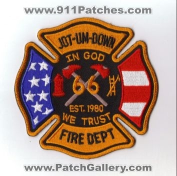 Jot-Um-Down Fire Dept (North Carolina)
Thanks to diveresq5 for this scan.
Keywords: department jotumdown