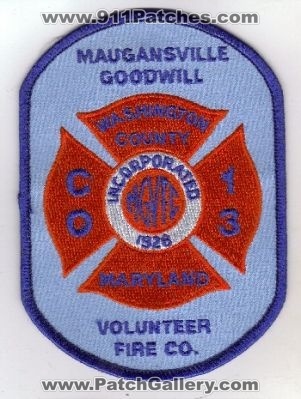 Maugansville Goodwill Volunteer Fire Co 13 (Maryland)
Thanks to diveresq5 for this scan.
County: Washington
Keywords: company