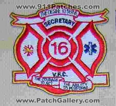 Secretary V.F.C. (Maryland)
Thanks to diveresq5 for this picture.
Keywords: volunteer fire company vfc 16