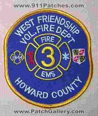 West Friendship Vol Fire Dept (Maryland)
Thanks to diveresq5 for this picture.
County: Howard
Keywords: volunteer department ems 3