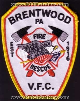Brentwood Fire Rescue V.F.C. (Pennsylvania)
Thanks to swissfirepatch for this scan.
Keywords: vfc volunteer company