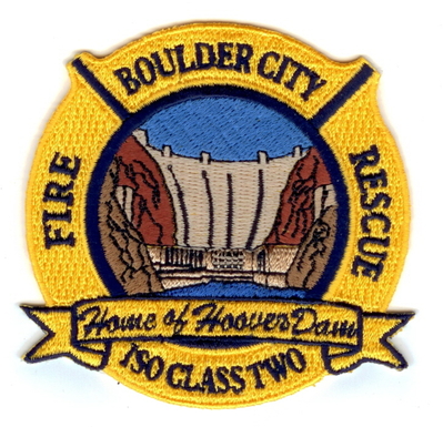 Boulder City Fire Rescue Department Patch (Nevada)
Thanks to Paul Howard for this scan.
Keywords: dept. home of hoover dam iso class two 2