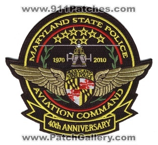 Maryland State Police Aviation Command 40th Anniversary (Maryland)
Thanks to Dawnsfalcon for this scan.
Designed by: Gene M. Stevens
Keywords: helicopter