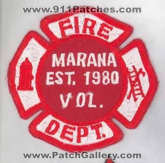 Marana Volunteer Fire Department (Arizona)
Thanks to firevette for this scan.
Keywords: dept