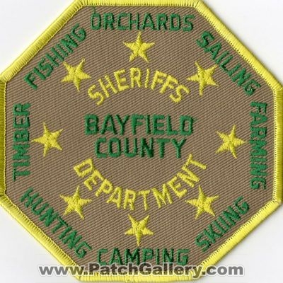 Bayfield County Sheriff's Department (Wisconsin)
Thanks to vonhaden for this scan.
Keywords: sheriffs dept. fishing orchards sailing timber farming hunting camping skiing