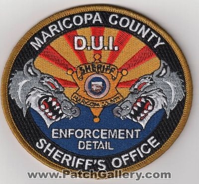 Maricopa County Sheriff's Office DUI Enforcement Unit (Arizona)
Thanks to dowelljr1167 for this scan.
Keywords: sheriffs department dept. mcso d.u.i.