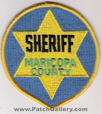 Maricopa County Sheriff's Office Sheriff Shoulder (Arizona)
Thanks to dowelljr1167 for this scan.
Keywords: sheriffs department dept. mcso