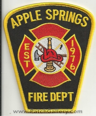 Apple Springs Fire Department
Thanks to Ronnie5411 for this scan.
