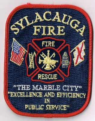 Sylacauga Fire Rescue Department Patch (Alabama)
Thanks to Ronnie5411 for this scan.
Keywords: dept. the marble city excellence and efficiency in public service