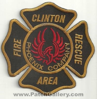 Clinton Area Fire Rescue Department Phoenix Company Patch (Michigan)
Thanks to Ronnie5411 for this scan.
Keywords: dept. co.