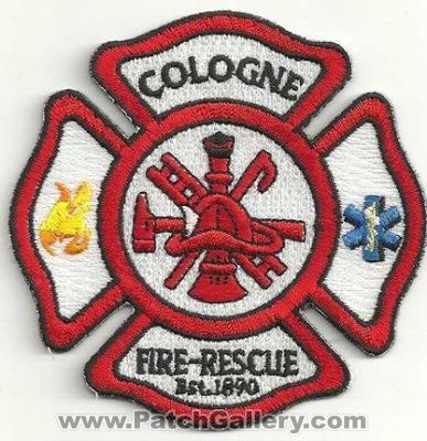 Cologne Fire Rescue Department Patch (Minnesota)
Thanks to Ronnie5411 for this scan.
Keywords: dept.