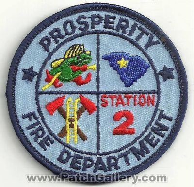 Prosperity Fire Department Station 2 Patch (South Carolina)
Thanks to Ronnie5411 for this scan.
Keywords: dept.