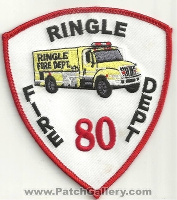 Ringle Fire Department 80 Patch (Wisconsin)
Thanks to Ronnie5411 for this scan.
