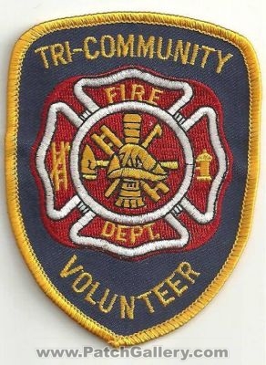 Tri-Community Volunteer Fire Department Patch (Tennessee)
Thanks to Ronnie5411 for this scan.
Keywords: comm. vol. dept.