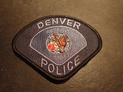 Denver Police Department Reserve Officer Patch (Colorado)
Thanks to Jeremiah Herderich for this picture.
Keywords: dept. 1904 city and county of