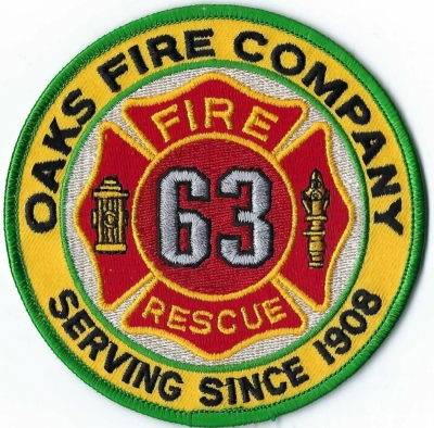 Oaks Fire Company (PA)
DEFUNCT - Merged w/Black Rock Volunteer Fire Company in 2012.  Station 63.
