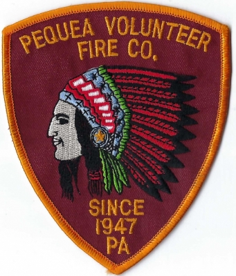 Pequea Volunteer Fire Company (PA)
Pequea was inhabited by a band of the Piqual tribe of the Shawnee Indians, between 1698 and 1727.  See patch.

