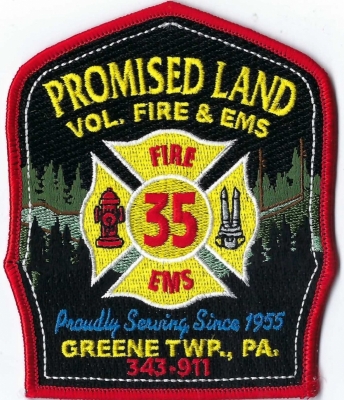 Promised Land Volunteer Fire Department (PA)
The name ?  One theory is the Shakers acquired the land to farm and named it the "Promised Land" in an attempt to draw farmers.
